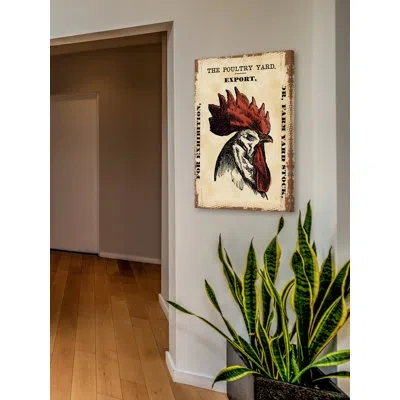 Marmont Hill 'chicken Poultry Yard' Painting Print On Wrapped Canvas In Black;brown;red