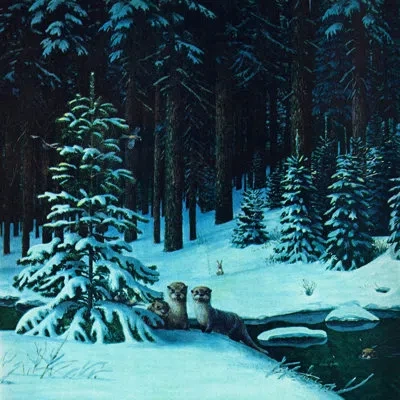 Marmont Hill "christmas Forest" Painting Print On Wrapped Canvas In Green;gray