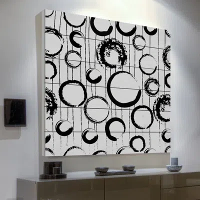Marmont Hill 'circle Variations' Painting Print On White Wood In Black;white