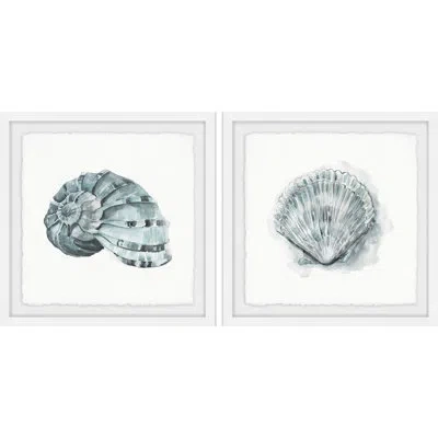 Marmont Hill Classy Shell Ii Diptych In Green