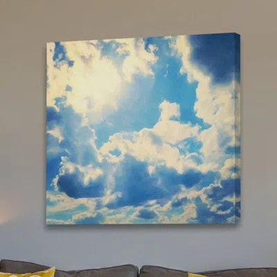Marmont Hill Clouds By Jen Lee - Wrapped Canvas Photograph Print In Blue;white
