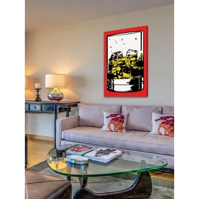 Marmont Hill Cocktail 1 By Josh Ruggs - Wrapped Canvas Graphic Art Print In Black;red;yellow