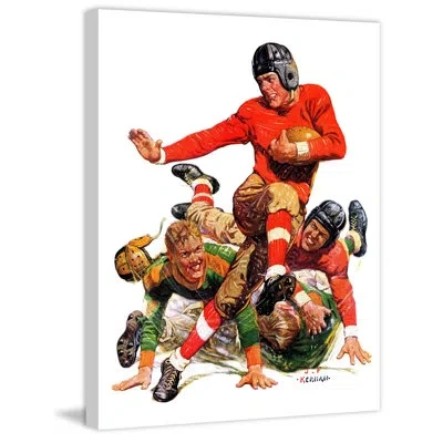 Marmont Hill College Football By J.f. Kernan Print On Wrapped Canvas In Brown;green;red
