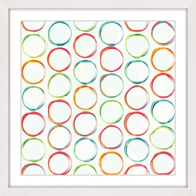 Marmont Hill Colorful Rings By  - Picture Frame Print On Paper In White Framed