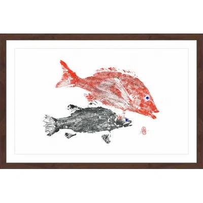Marmont Hill 'common Pandora' Framed Painting Print In Blue;black;orange