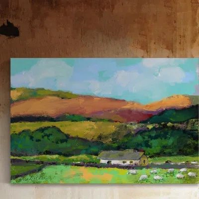 Marmont Hill 'cotswold Countryside' By Arthur Pina Painting Print On Wrapped Canvas In Blue;brown;green
