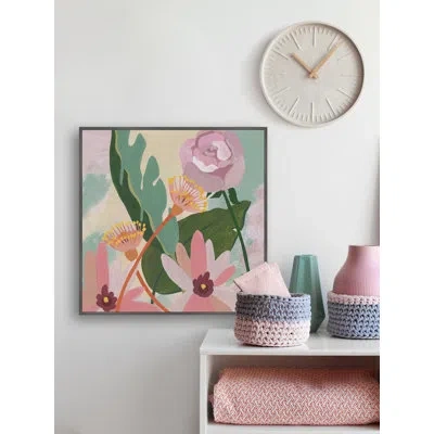Marmont Hill Cottage Flowers - Wrapped Canvas Painting Print In Green;pink