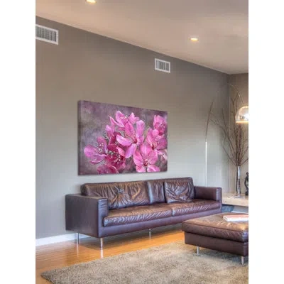Marmont Hill 'crabapple Floral' By Theo Painting Print On Wrapped Canvas In Pink
