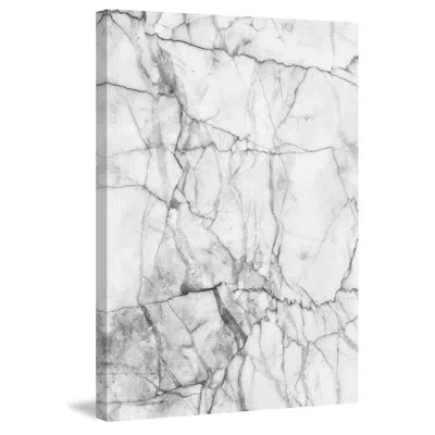 Marmont Hill 'cracks' Painting Print On Wrapped Canvas In White;gray