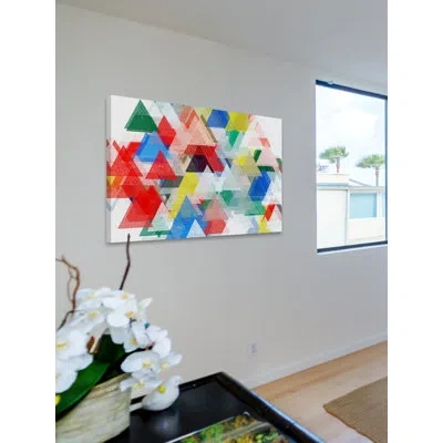 Marmont Hill 'declining Composition' Painting Print On Wrapped Canvas In Blue;red