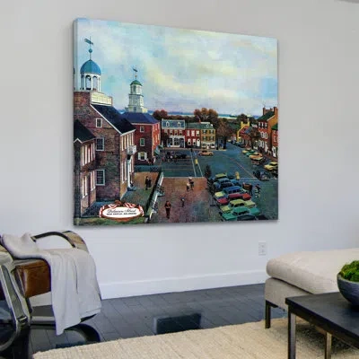 Marmont Hill Delaware Street Graphic Art On Wrapped Canvas In Blue;brown