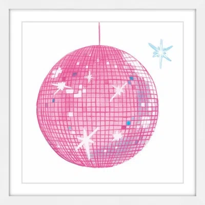 Marmont Hill 'discoball' By Molly Rosner Framed Painting Print In Blue;pink