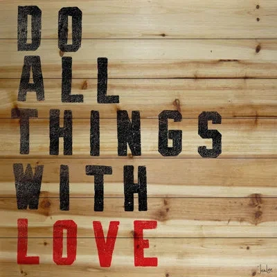 Marmont Hill Do All Things With Love - Wrapped Canvas Textual Art Print On Wood In Black;brown
