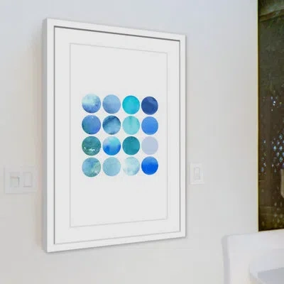 Marmont Hill Dots - Picture Frame Graphic Art Print On Paper In Blue