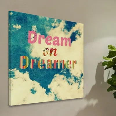 Marmont Hill 'dream On' By Robin Delean Painting Print On Wrapped Canvas In Blue;white;yellow;pink