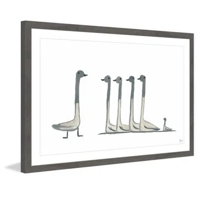 Marmont Hill Duck Duck Goose Framed Print In Gray;beige