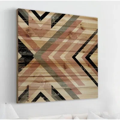 Marmont Hill 'dueling Direction' Print On Wood In Brown;gray;pink