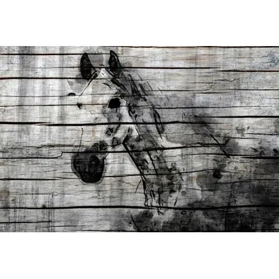 Marmont Hill 'elegant Horse' By Irena Orlov Painting Print On Wrapped Canvas In Black;white