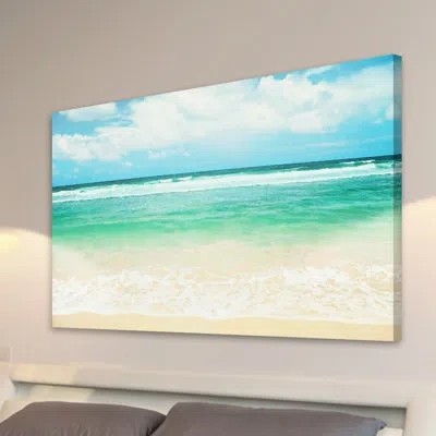 Marmont Hill 'endless Sea' By Sylvia Cook Painting Print On Wrapped Canvas In Blue;white;beige