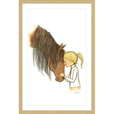 Marmont Hill 'equestrian Girl' By Phyllis Harris Framed Painting Print In Brown;yellow