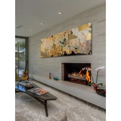 Marmont Hill 'etched In Stone' By Tracy Silva Barbosa Painting Print On Wrapped Canvas In Black;yellow
