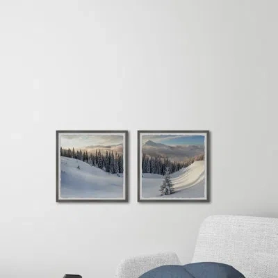 Marmont Hill Everything Is Good In Winter Diptych In Blue;brown;gray