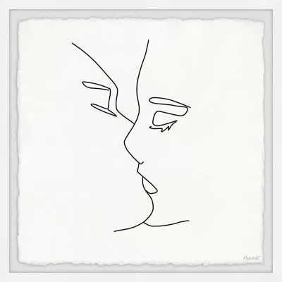 Marmont Hill Face Outline By  - Picture Frame Print With Deckled Edge In Black;white