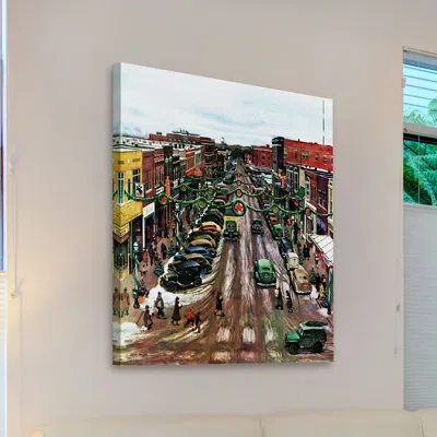 Marmont Hill Falls City, Nebraska At Christmas By John Falter Print On Wrapped Canvas In Brown;green