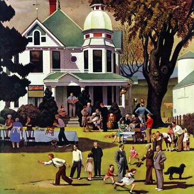 Marmont Hill Family Reunion By John Falter Painting Print On Wrapped Canvas In Brown;white;green