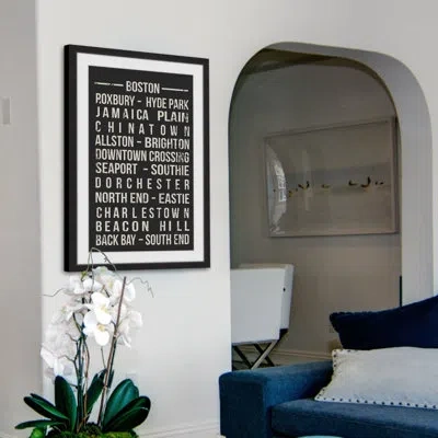 Marmont Hill Famous Boston - Picture Frame Textual Art Print On Paper In Black