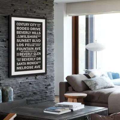 Marmont Hill Famous California - Picture Frame Textual Art Print On Paper In Black