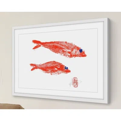 Marmont Hill 'father & Son' Framed Painting Print In White;red