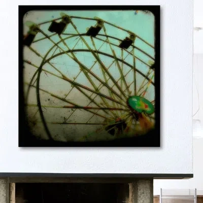Marmont Hill 'ferris Wheel' Photographic Print On Wrapped Canvas In Black;green;red