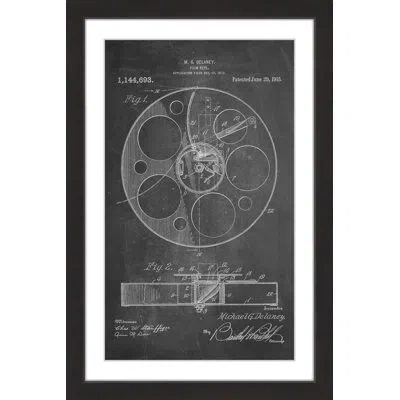 Marmont Hill 'film Reel 1915 Chalk' - Picture Frame Graphic Art Print On Paper In Black;white