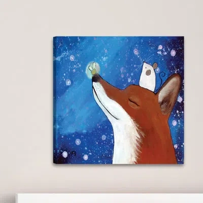 Marmont Hill 'firefly On Nose' Print On Wrapped Canvas In Blue;brown