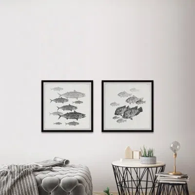 Marmont Hill Fishes In Frame Diptych In Black