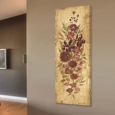 Marmont Hill 'floral Frenzy Burgundy Ii' By Alan Hopfensperger Painting Print On Wrapped Canvas In Brown;red