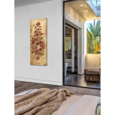 Marmont Hill Floral Frenzy Burgundy Iii - Wrapped Canvas Print In Brown;red