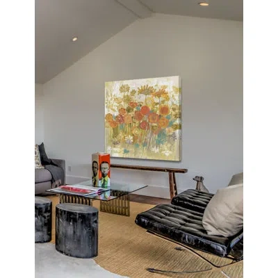 Marmont Hill 'floral Frenzy' By Alan Hopfensperger Painting Print On Wrapped Canvas In Green;yellow;orange