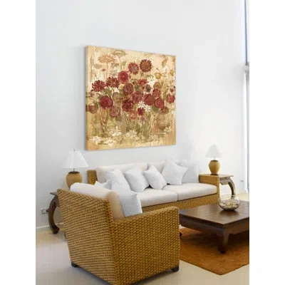 Marmont Hill 'floral Frenzy V' By Alan Hopfensperger Painting Print On Wrapped Canvas In Brown;red