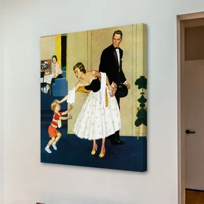 Marmont Hill Formal Hug By Amos Sewell Print On Wrapped Canvas In Blue;yellow