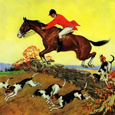Marmont Hill Fox Hunter By Robert Keareote Painting Print On Wrapped Canvas In Brown;yellow
