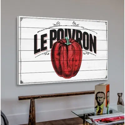 Marmont Hill French Produce Pepper - Wrapped Canvas Advertisements Print In Black;red