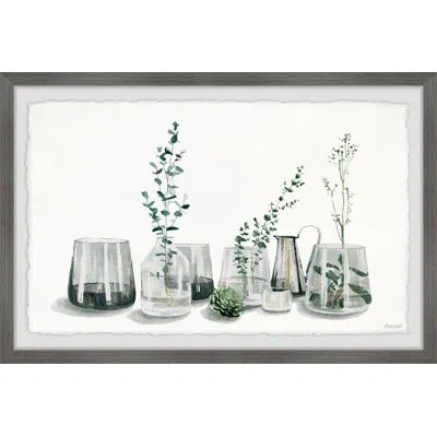 Marmont Hill 'fresh Indoor Greenery' - Picture Frame Print On Paper In Black;green;gray