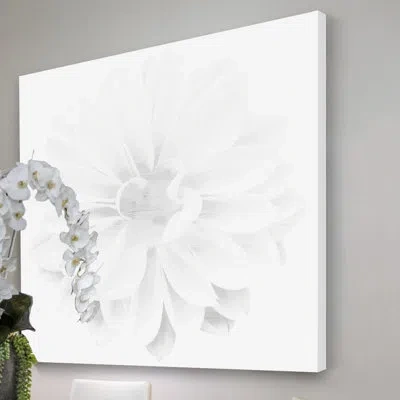 Marmont Hill 'frost Flower' Painting Print On Wrapped Canvas In White;gray