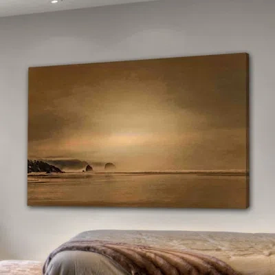 Marmont Hill 'gentle Coastal Sunrise' By Don Schwartz Painting Print On Wrapped Canvas In Brown
