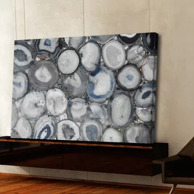 Marmont Hill 'geode Pool' Painting Print On Wrapped Canvas In Blue;gray