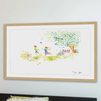 Marmont Hill Girl And Boy By Maya Gur Framed Print In Blue;green;red