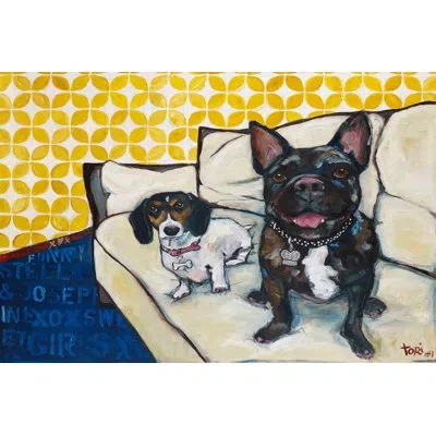 Marmont Hill 'girlie Girls' By Tori Campisi Painting Print On Wrapped Canvas In Brown;yellow