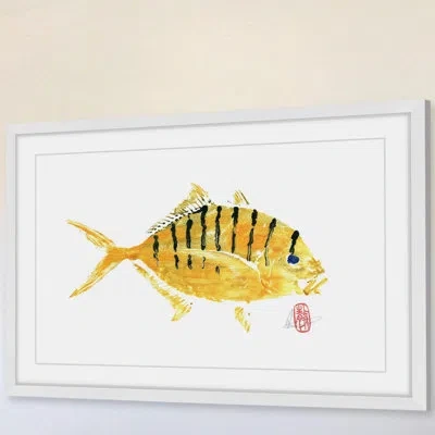 Marmont Hill 'golden Trevally' Framed Painting Print In Black;yellow;navy